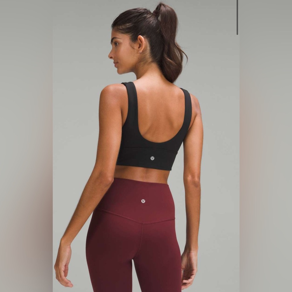 Lululemon Align V-Neck Bra *Light Support, A/B Cup Black Sz 2